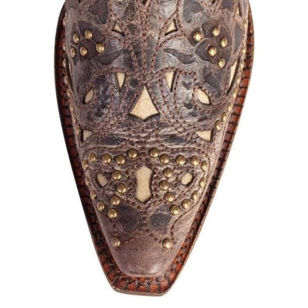 Corral Bone Inlay Studded Boot - Picture 4 of 5